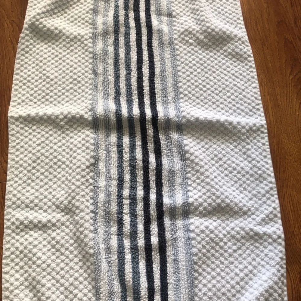 White & Blue striped hand towels set of 2